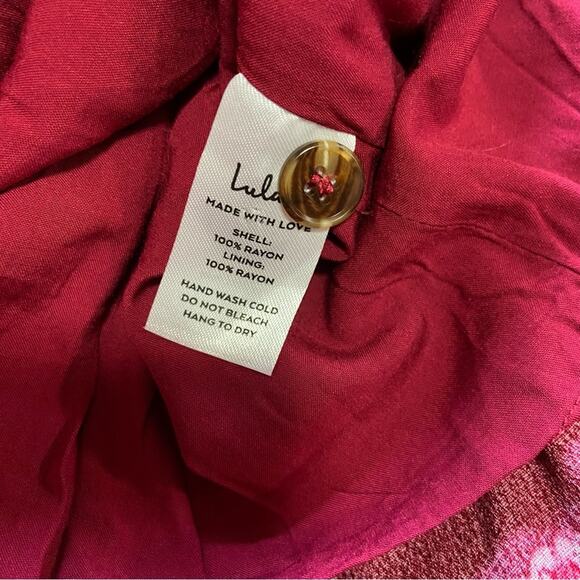 NWOT Lulus Total Perfection Burgundy Floral Print Tie-Back Midi Dress - Picture 8 of 11